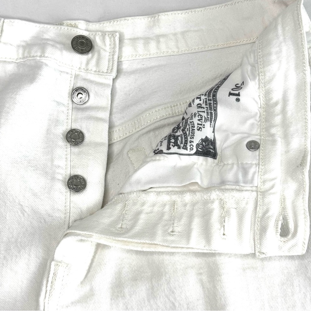 Levi’s 501 White Cut Off Shorts Denim Women’s Size 30” - Picture 6 of 14